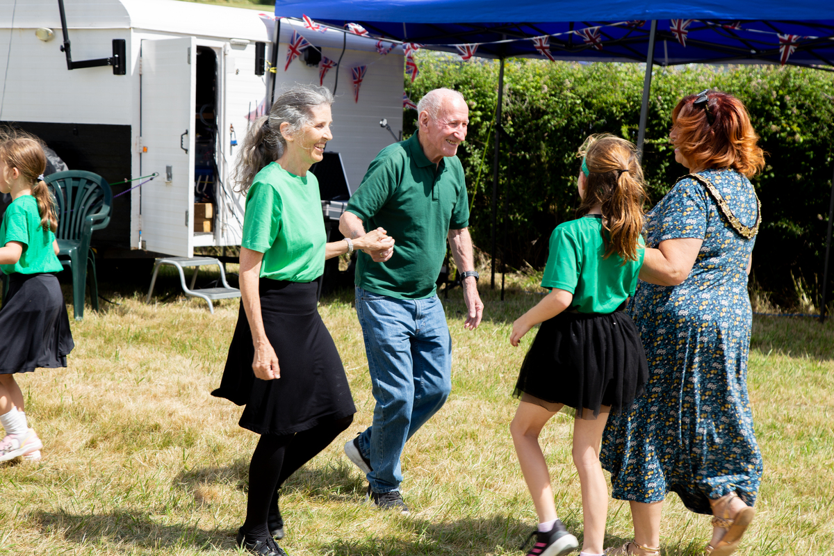 Chelmsford City Mayor, Cllr Linda Mascot taking part in Irish the dancing with the  Maureen Corr Irish Dancers